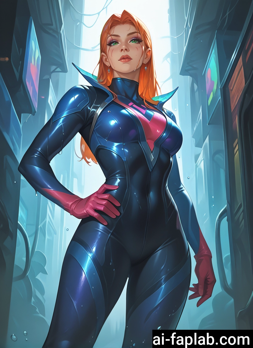 1girl, bodysuit, green eyes, hand on hip, breasts, jewelry · Yamete.gg