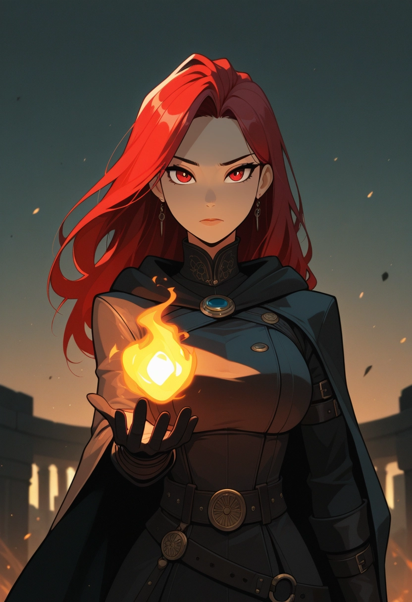 1girl, red eyes, solo, red hair, jewelry, earrings · Yamete.gg