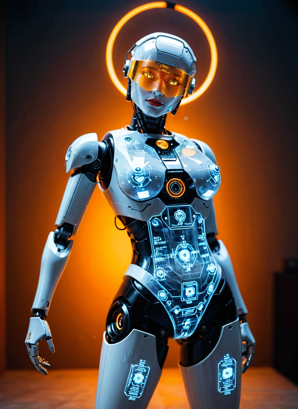 1girl, solo, halo, science fiction, visor, breasts · Yamete.gg
