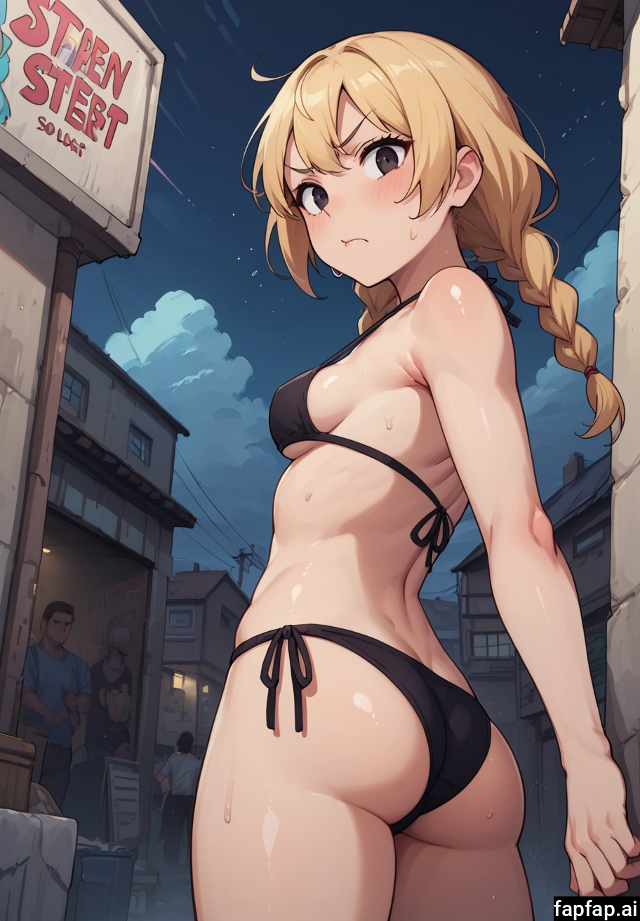 swimsuit, bikini, breasts, black bikini, outdoors, side-tie bikini bottom · Yamete.gg