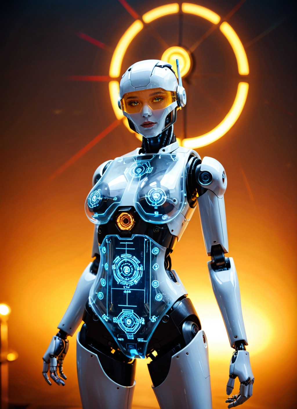 1girl, solo, blue eyes, science fiction, breasts, visor · Yamete.gg