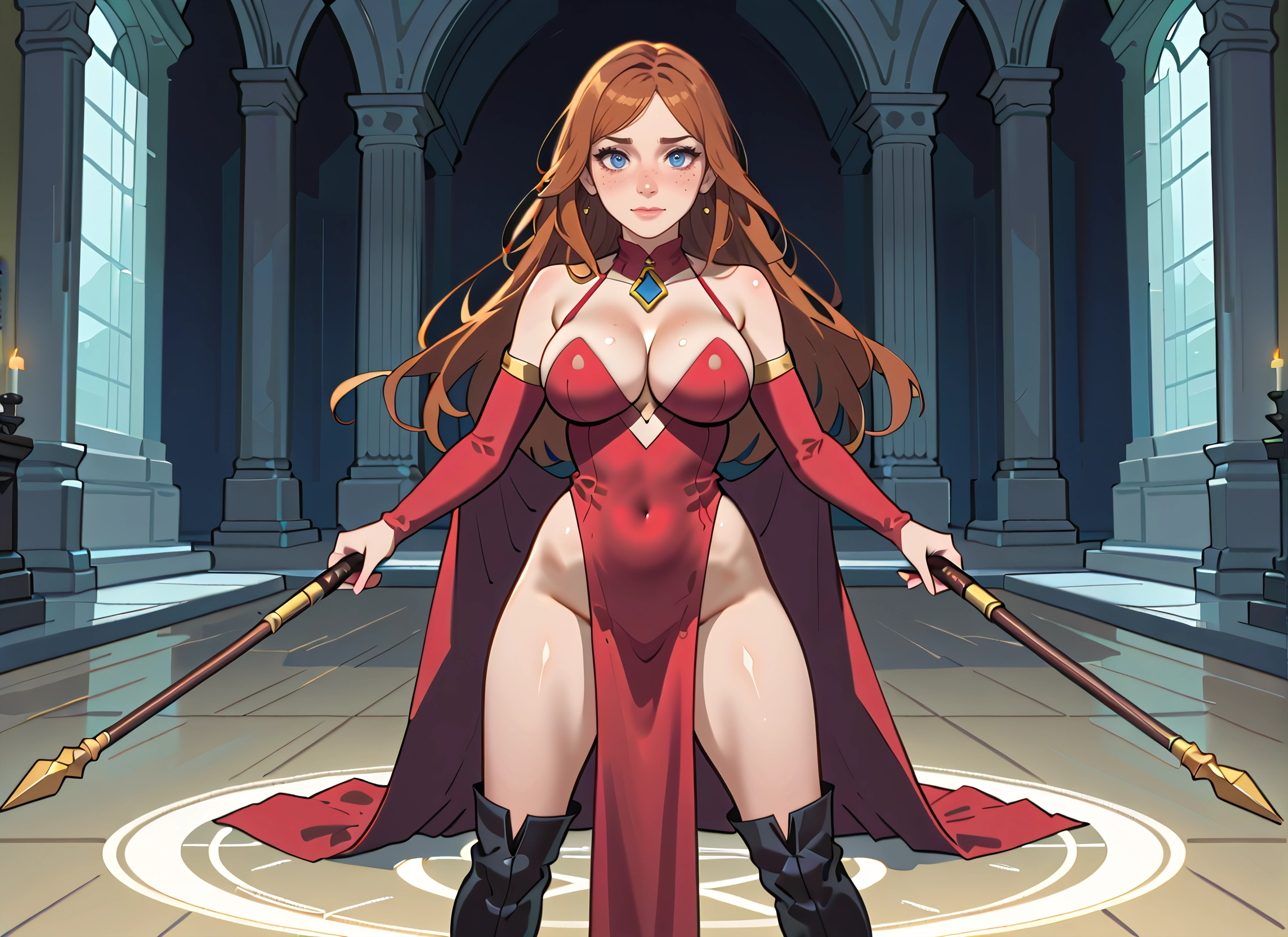 1girl, breasts, blue eyes, long hair, solo, dress · Yamete.gg