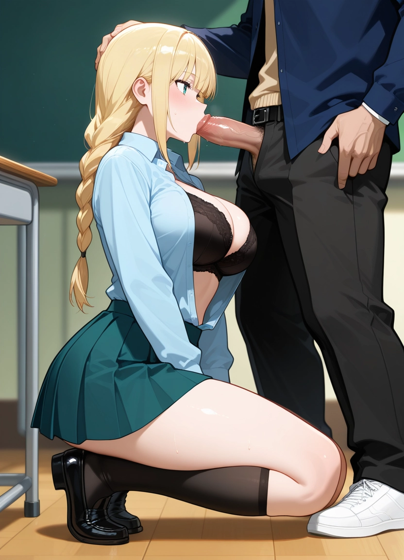 1girl, open clothes, 1boy, penis, breasts, blonde hair · Yamete.gg