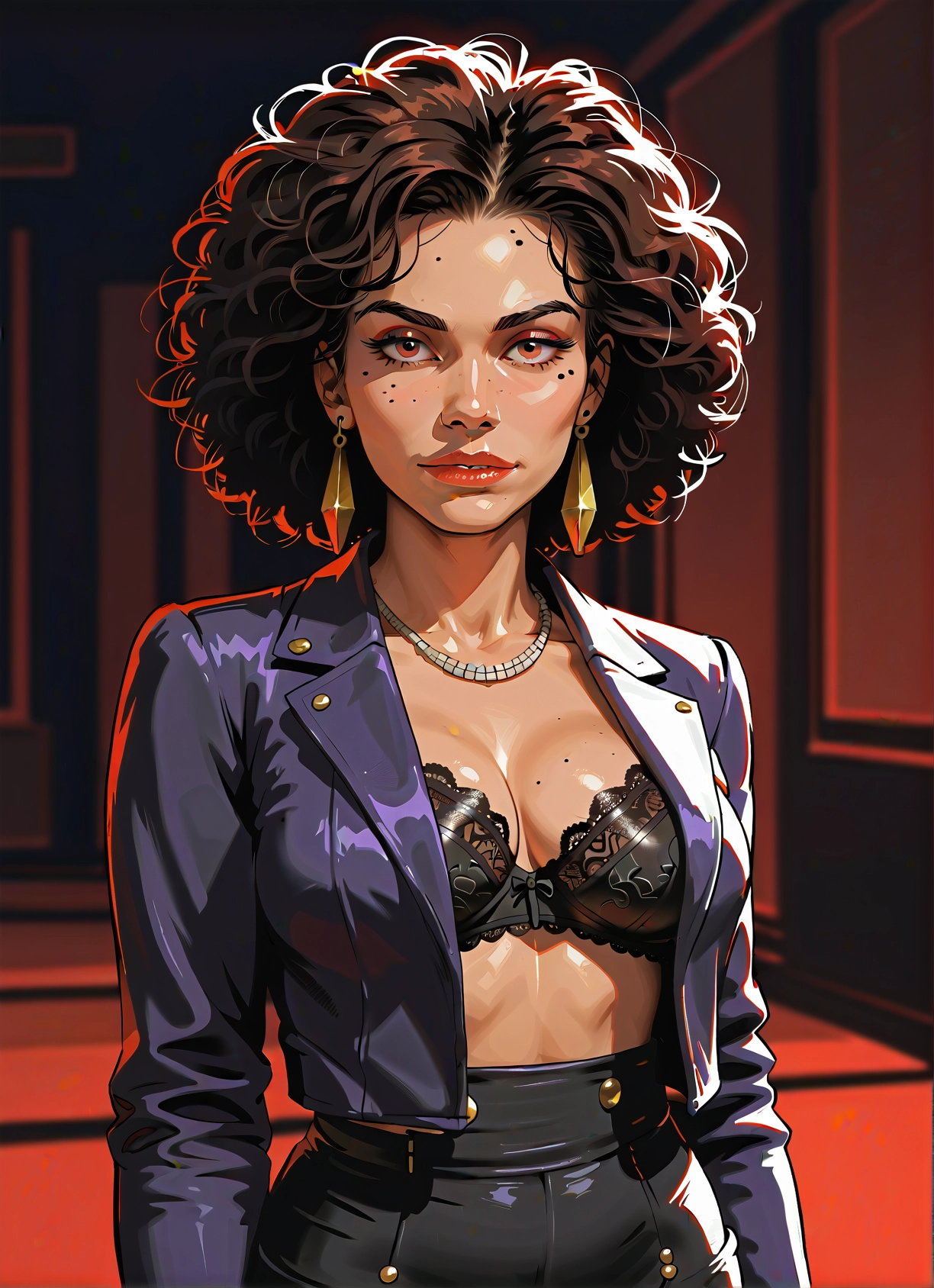1girl, underwear, breasts, bra, jewelry, solo · Yamete.gg