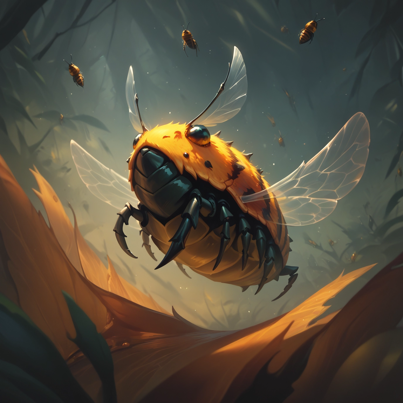 no humans, bug, wings, antennae, insect wings, solo