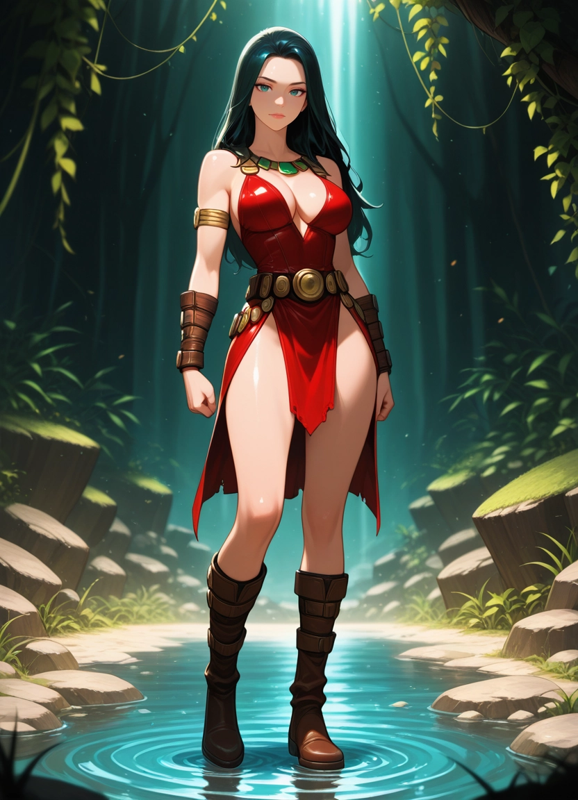 1girl, breasts, solo, long hair, boots, black hair · Yamete.gg