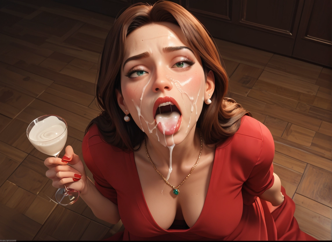 1girl, solo, breasts, jewelry, cum, green eyes · Yamete.gg