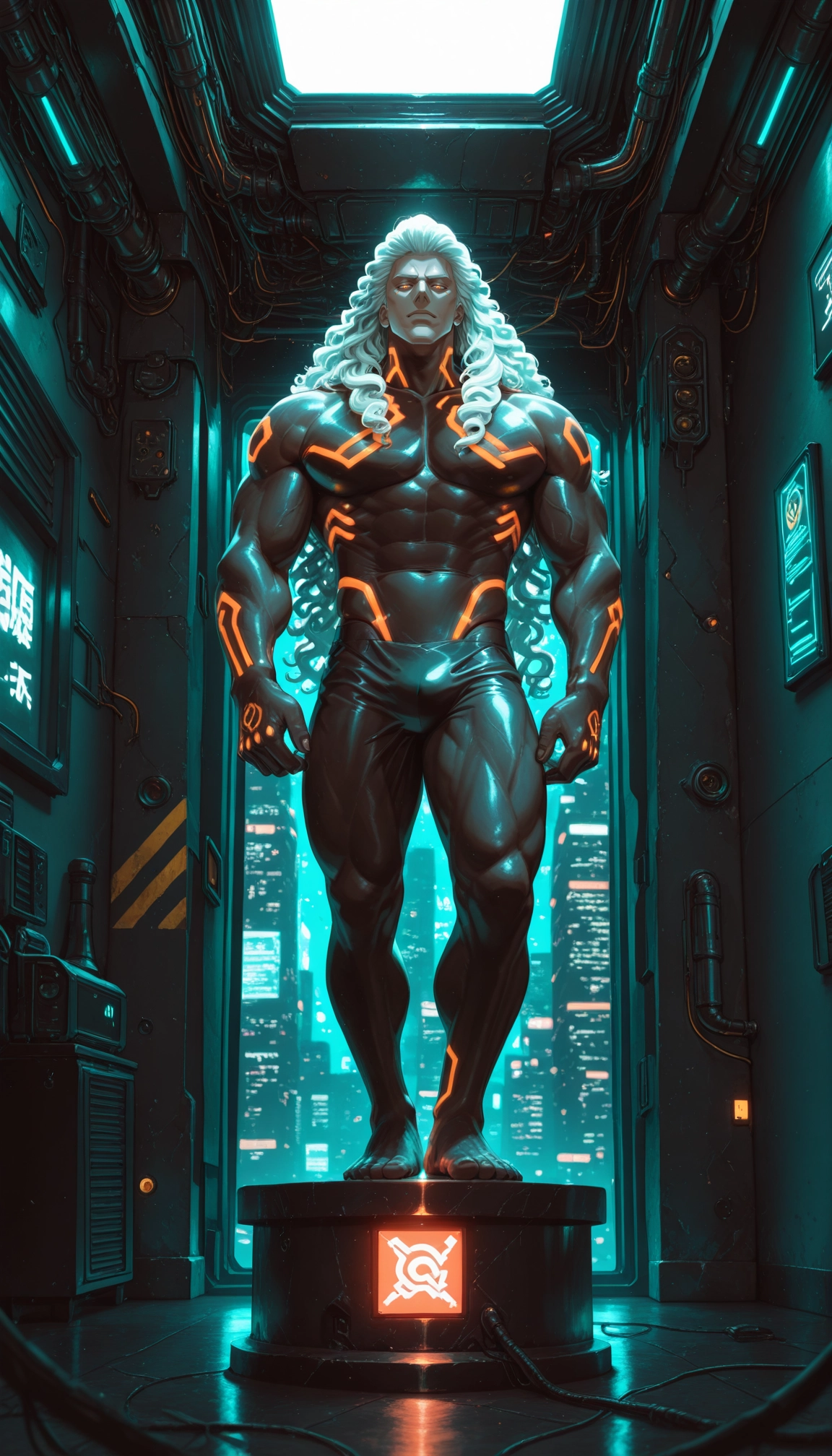 muscular, 1boy, male focus, solo, dark skin, abs · Yamete.gg