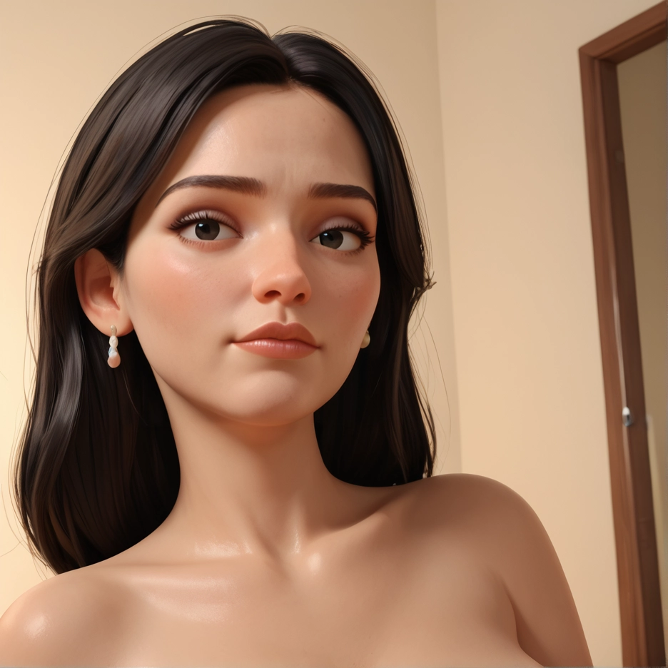 1girl, solo, earrings, jewelry, black hair, long hair · Yamete.gg