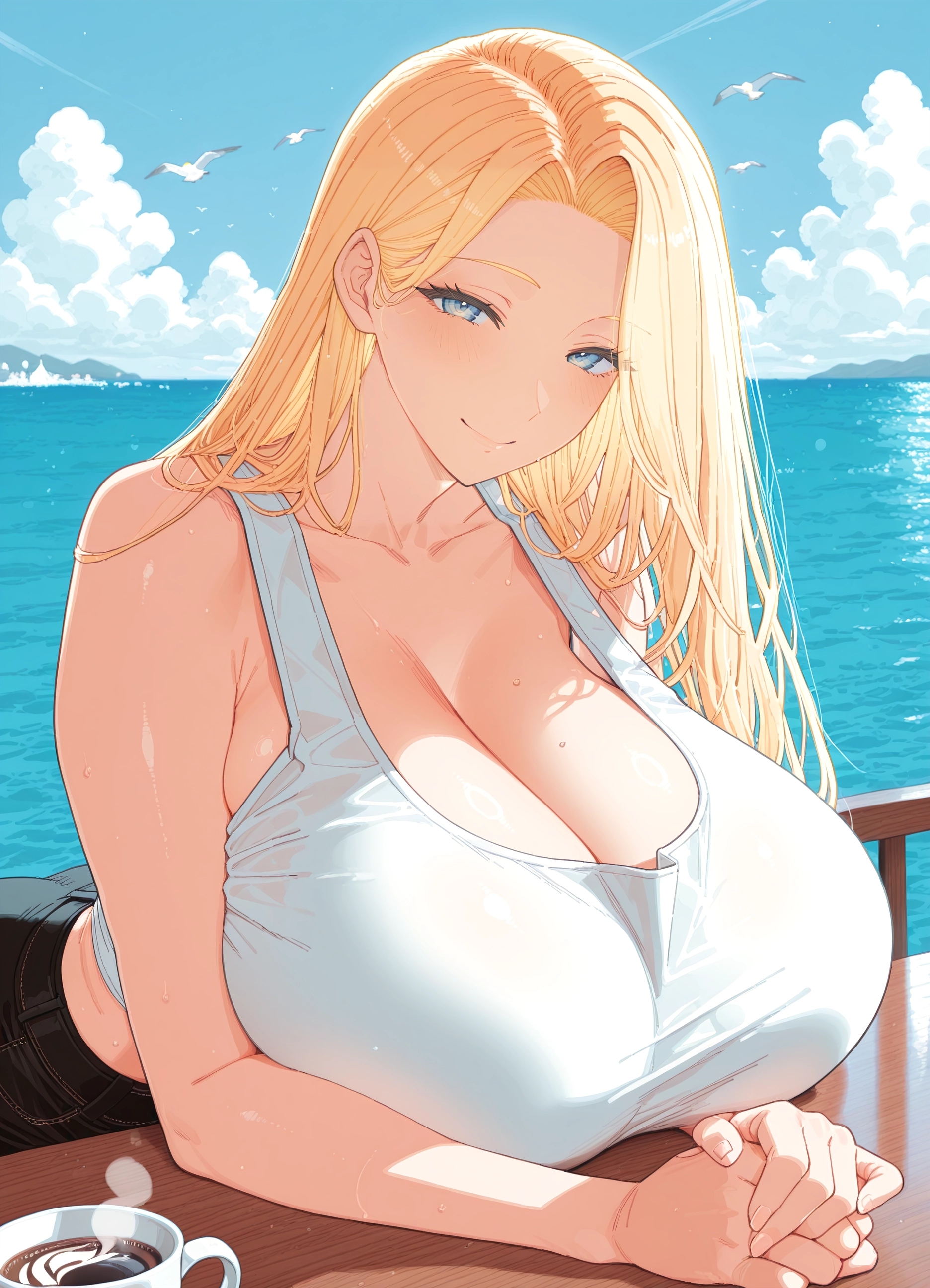 1girl, breasts, blonde hair, long hair, huge breasts, solo · Yamete.gg