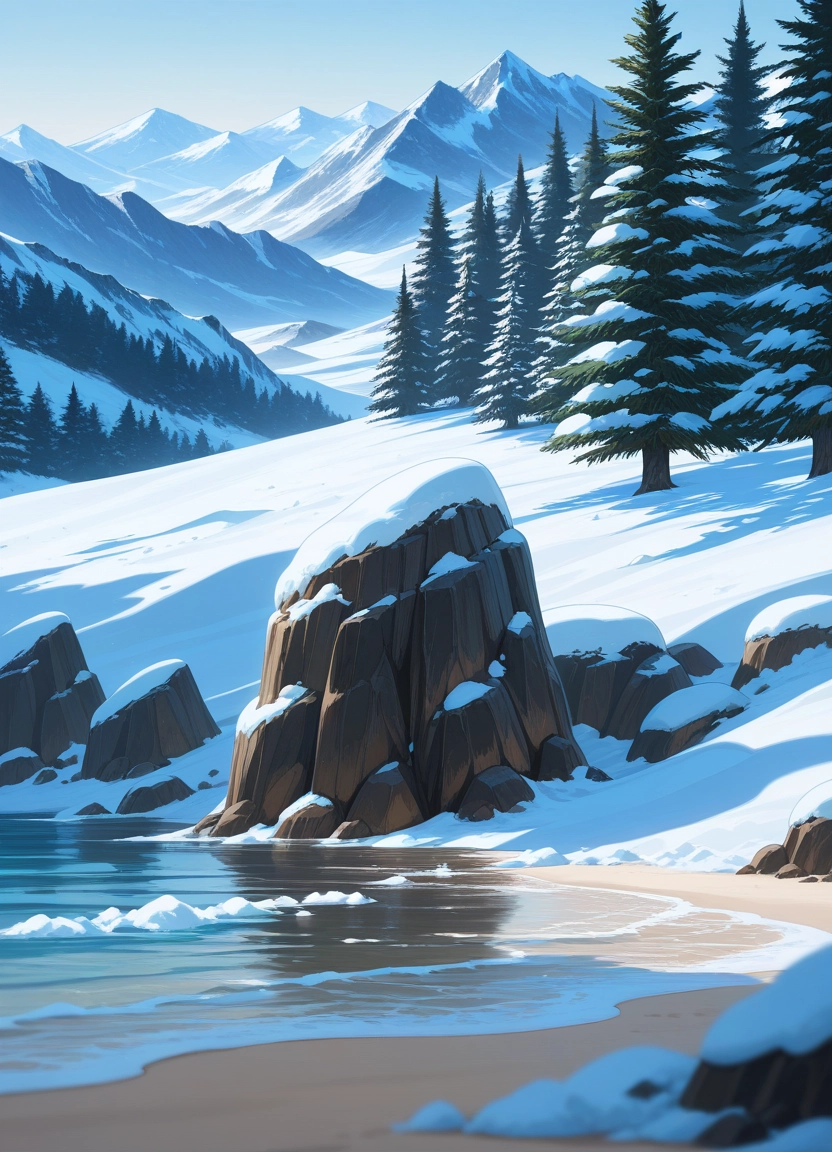 outdoors, snow, no humans, scenery, mountain, tree