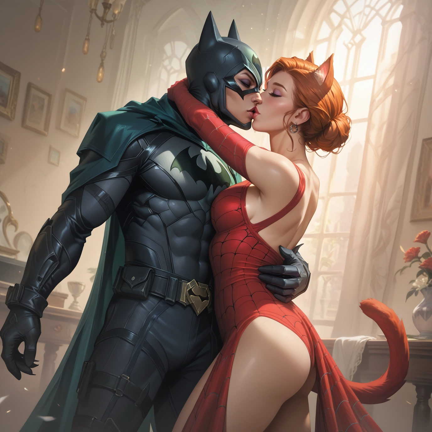 animal ears, tail, kiss, dress, cat ears, jewelry · Yamete.gg