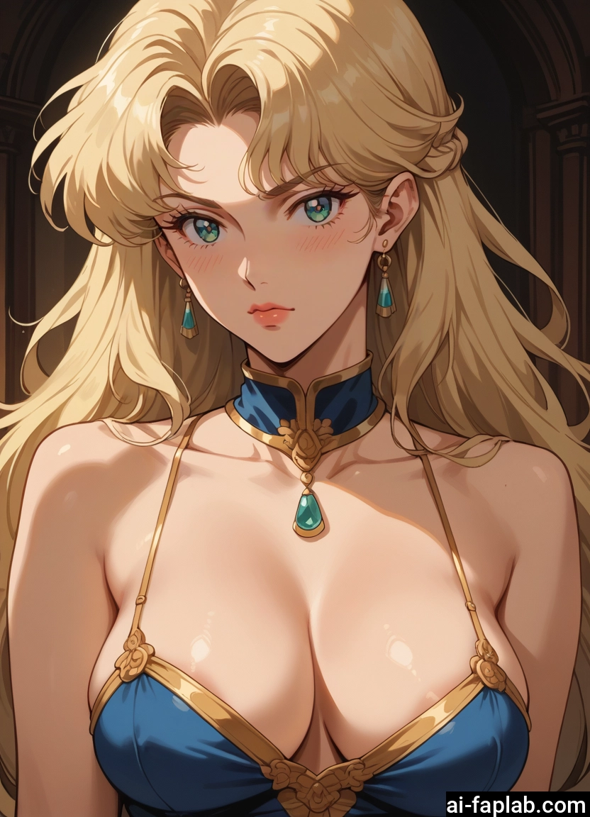 1girl, breasts, blonde hair, long hair, jewelry, earrings · Yamete.gg