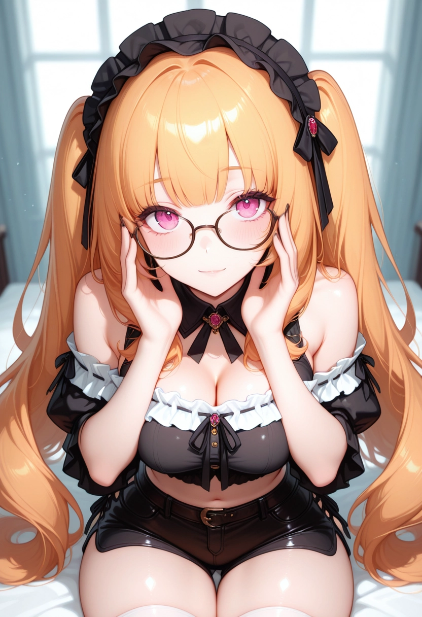 1girl, solo, breasts, shorts, long hair, looking at viewer · Yamete.gg