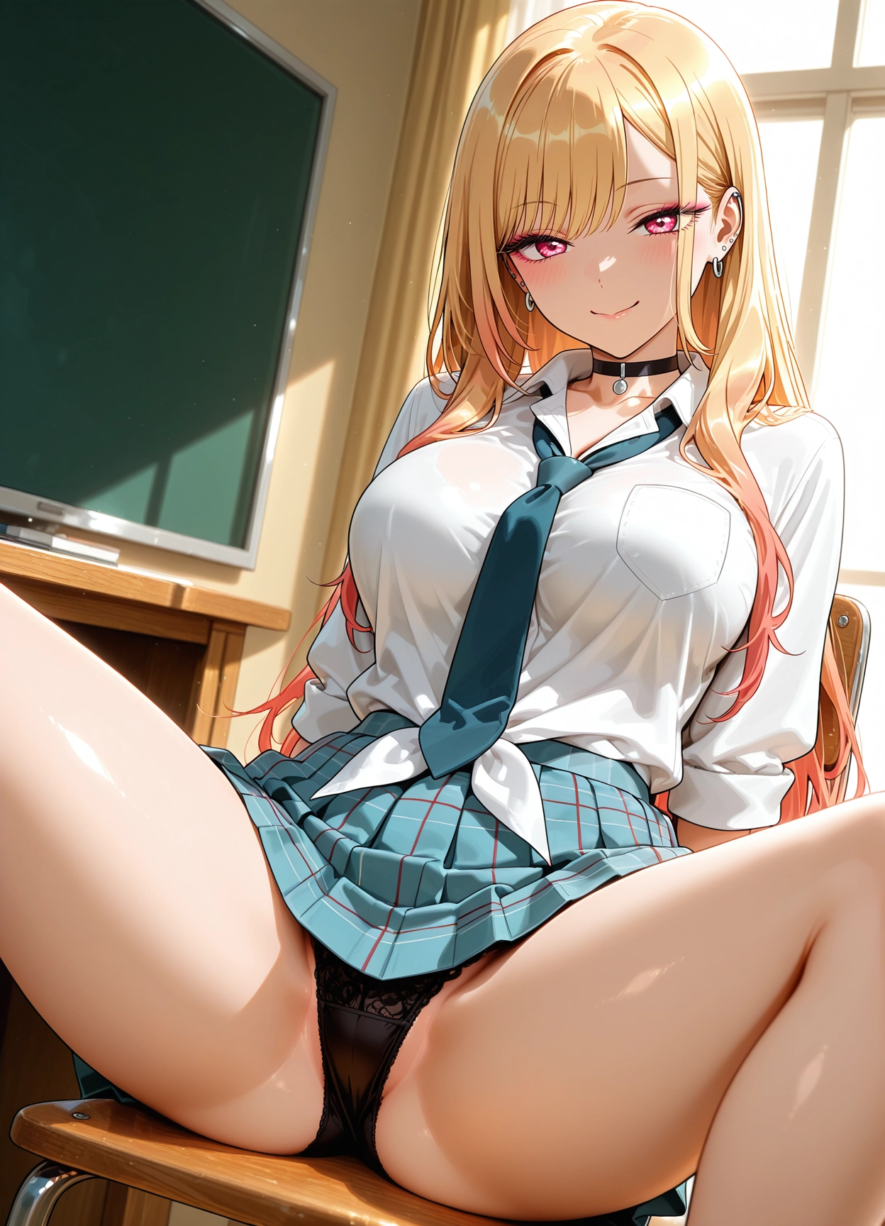 1girl, kitagawa marin, solo, breasts, necktie, underwear · Yamete.gg