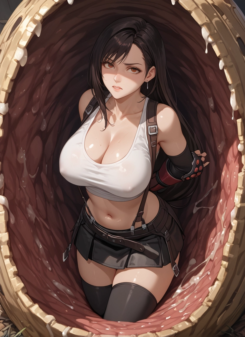 1girl, breasts, thighhighs, skirt, long hair, large breasts