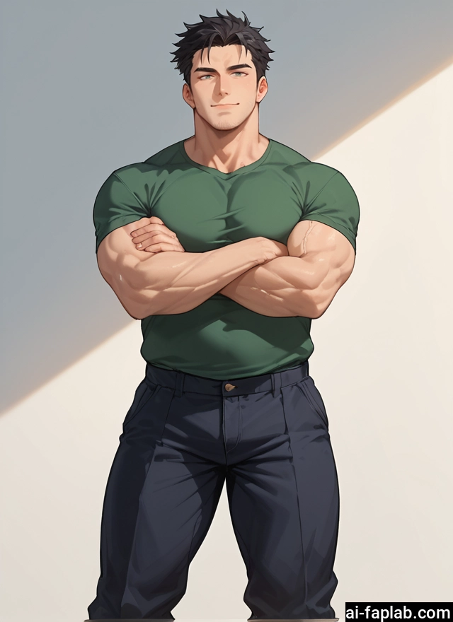 bara, male focus, 1boy, solo, muscular, muscular male · Yamete.gg