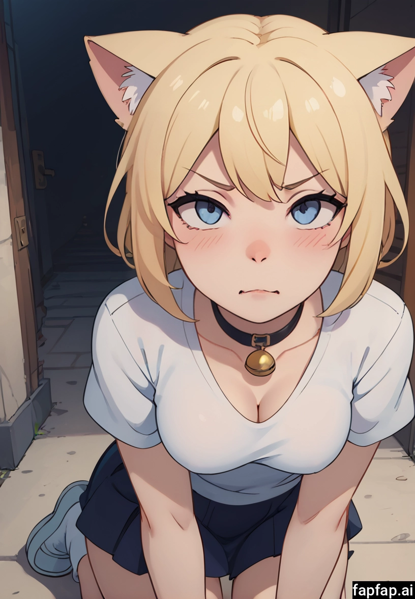 1girl, solo, breasts, animal ears, blonde hair, shirt · Yamete.gg