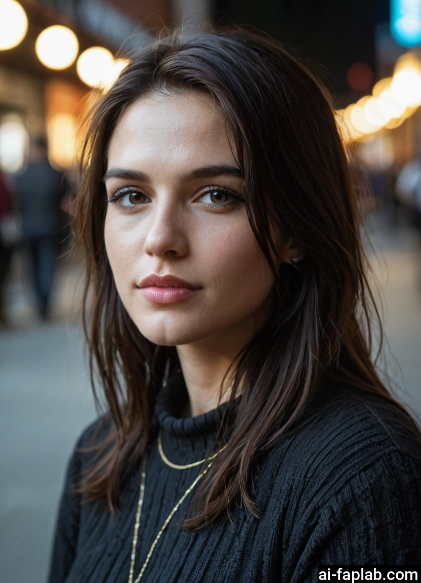 1girl, solo, jewelry, necklace, brown eyes, sweater