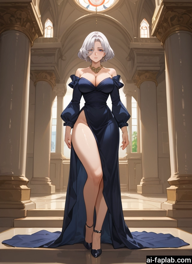 1girl, breasts, dress, blue eyes, large breasts, jewelry · Yamete.gg