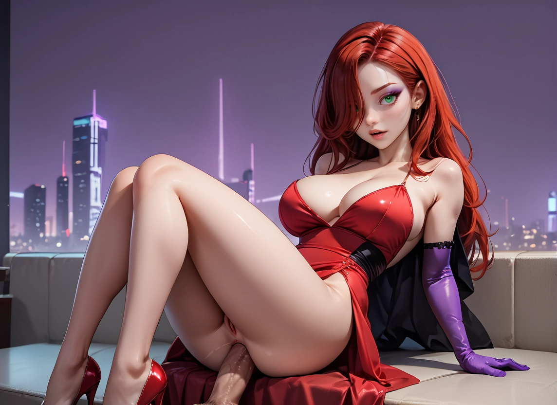 1girl, breasts, penis, gloves, dress, hetero · Yamete.gg