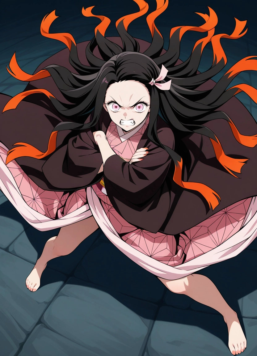 1girl, long hair, japanese clothes, solo, kimono, barefoot · Yamete.gg