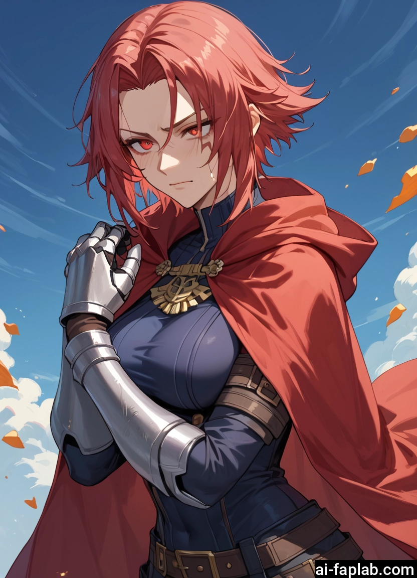 1girl, solo, breasts, red eyes, red hair, short hair · Yamete.gg