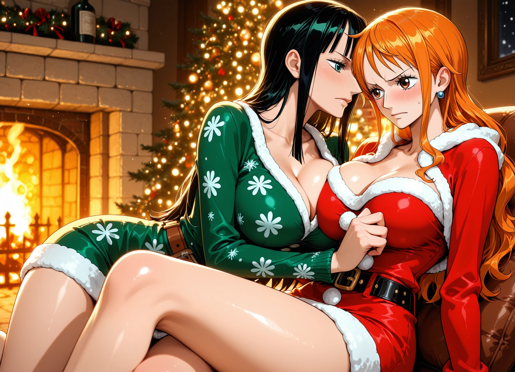 multiple girls, breasts, 2girls, large breasts, yuri, jewelry · Yamete.gg