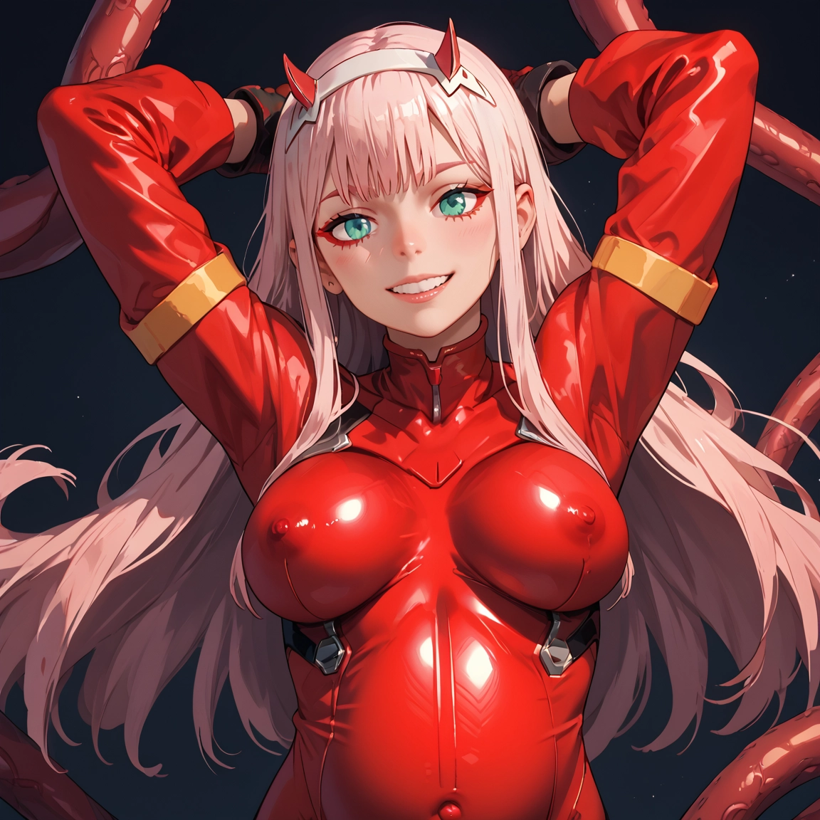 1girl, long hair, breasts, solo, pink hair, smile · Yamete.gg