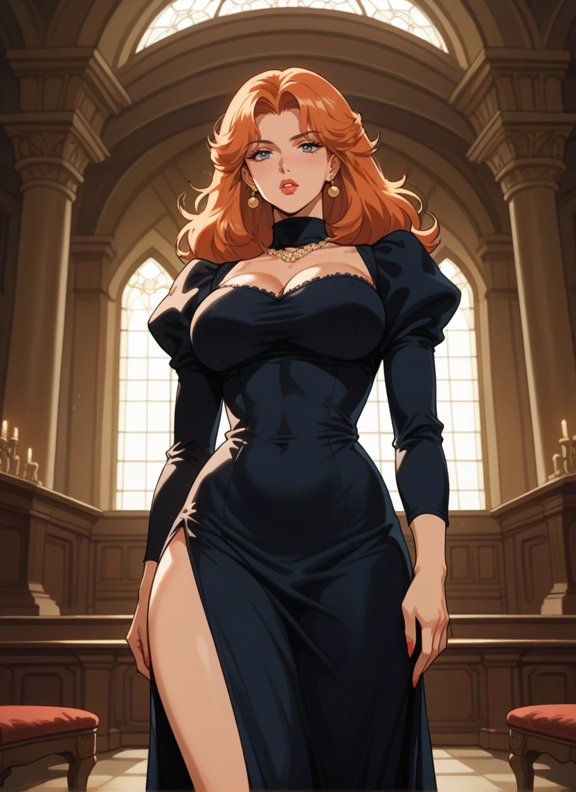 1girl, breasts, jewelry, dress, earrings, blue eyes · Yamete.gg