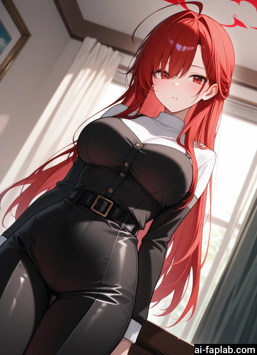 1girl, long hair, breasts, solo, red eyes, red hair · Yamete.gg