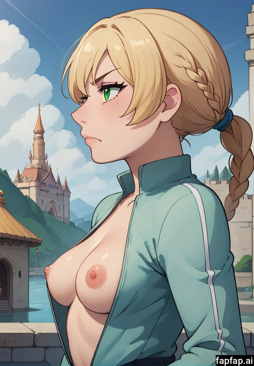1girl, breasts, nipples, solo, braid, blonde hair · Yamete.gg