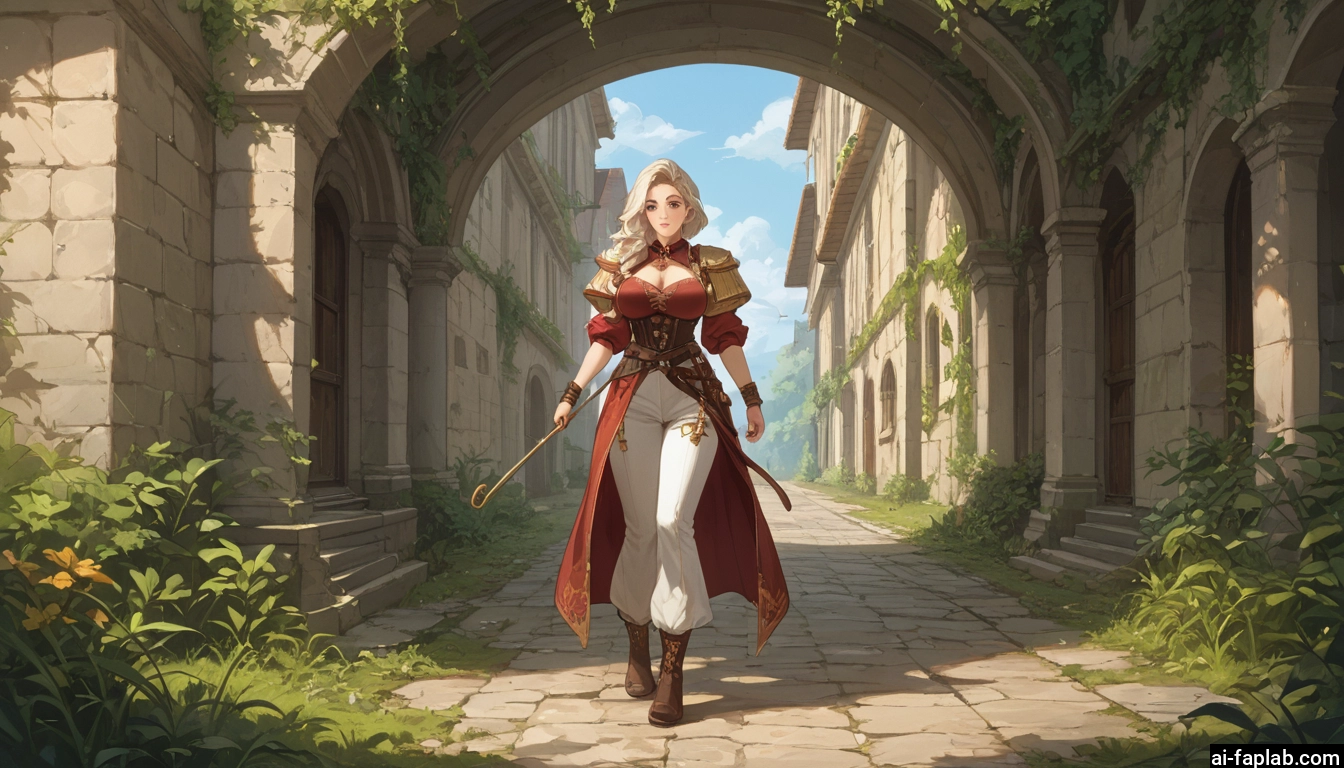 1girl, breasts, solo, boots, pants, cleavage · Yamete.gg