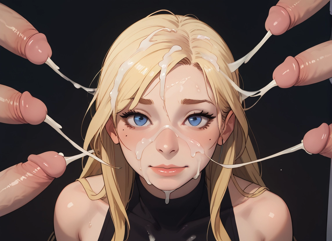 1girl, cum, penis, blonde hair, multiple boys, hetero · Yamete.gg
