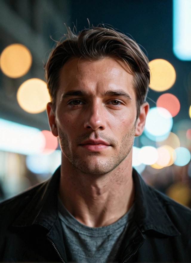1boy, male focus, solo, facial hair, brown eyes, jacket · Yamete.gg