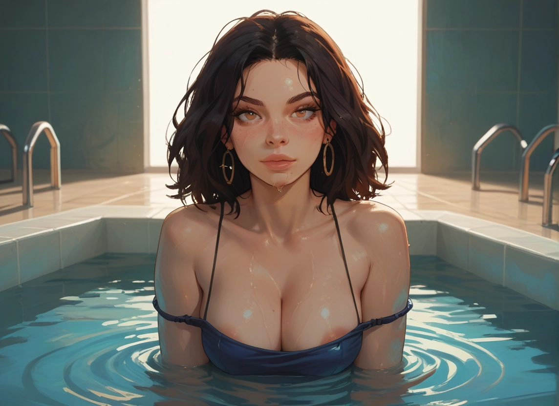 1girl, breasts, jewelry, earrings, solo, looking at viewer · Yamete.gg