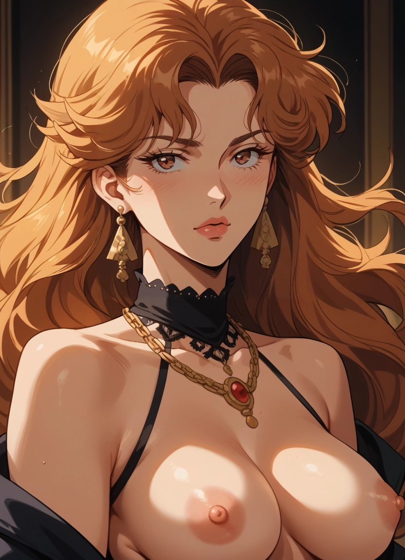 1girl, jewelry, breasts, earrings, nipples, solo · Yamete.gg