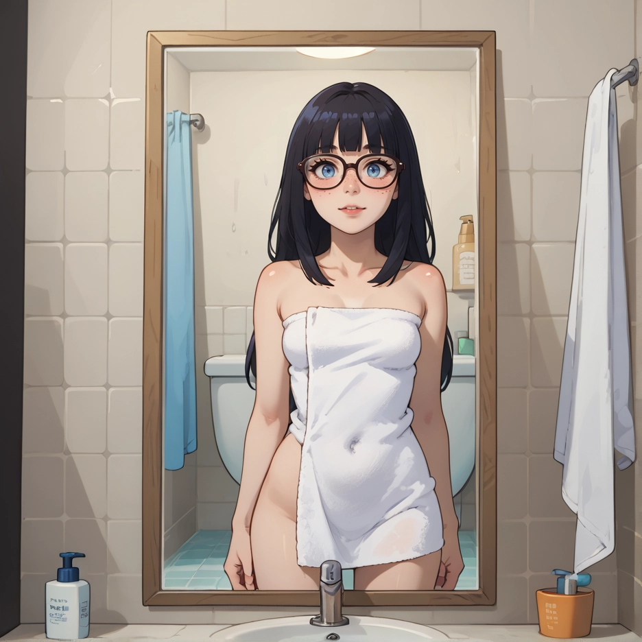 1girl, breasts, nipples, solo, glasses, nude · Yamete.gg