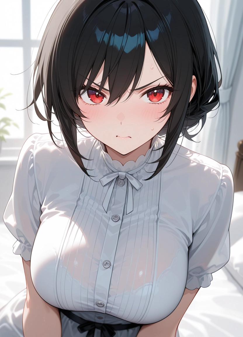 1girl, solo, red eyes, breasts, large breasts, looking at viewer · Yamete.gg