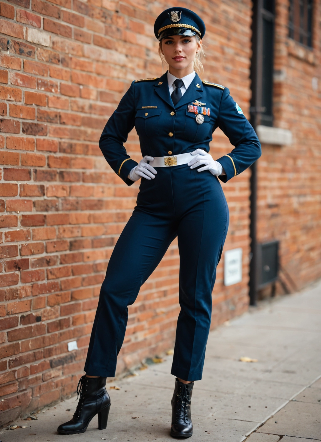 1girl, solo, uniform, gloves, boots, high heels · Yamete.gg