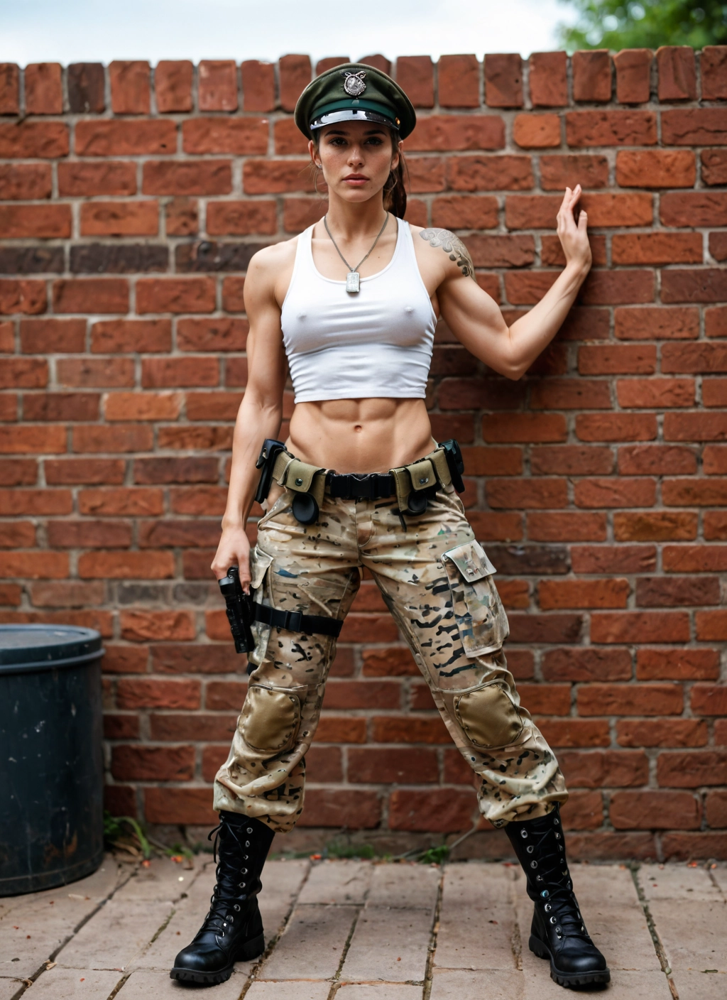 solo, 1girl, weapon, gun, boots, hat · Yamete.gg