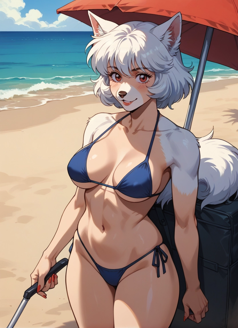 1girl, swimsuit, bikini, animal ears, breasts, tail · Yamete.gg