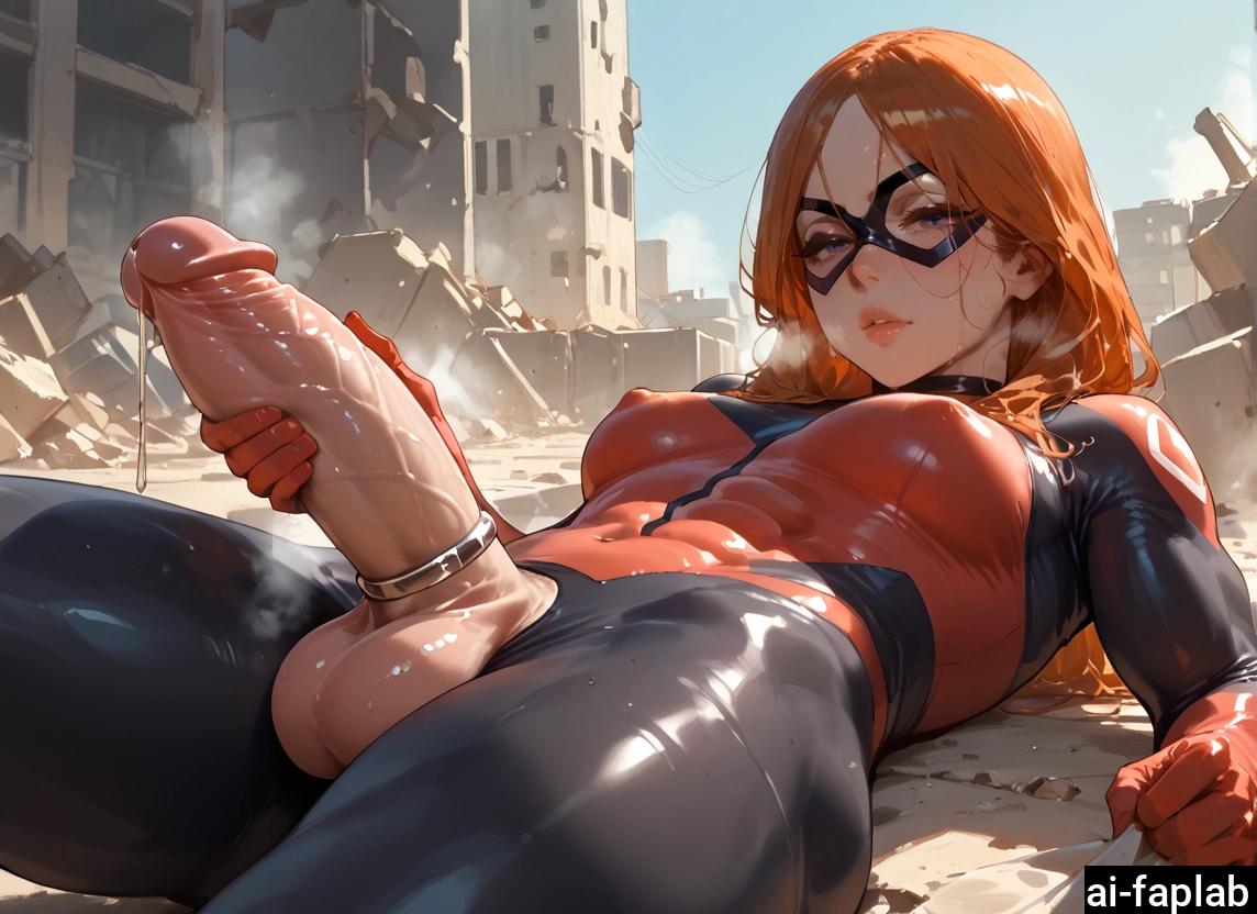 1girl, solo, penis, futanari, mask, bodysuit · Yamete.gg