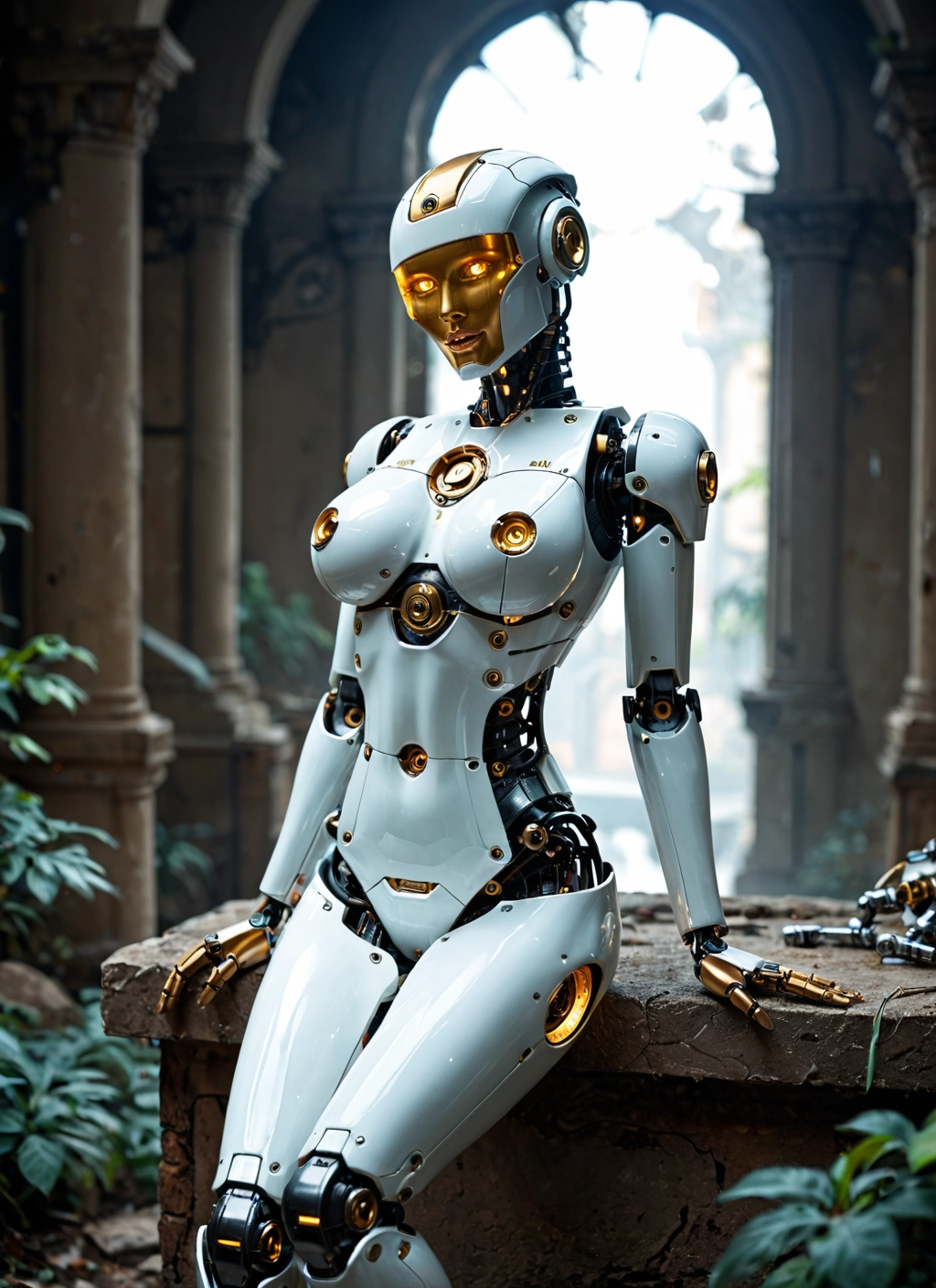 1girl, solo, robot, breasts, humanoid robot, robot joints · Yamete.gg