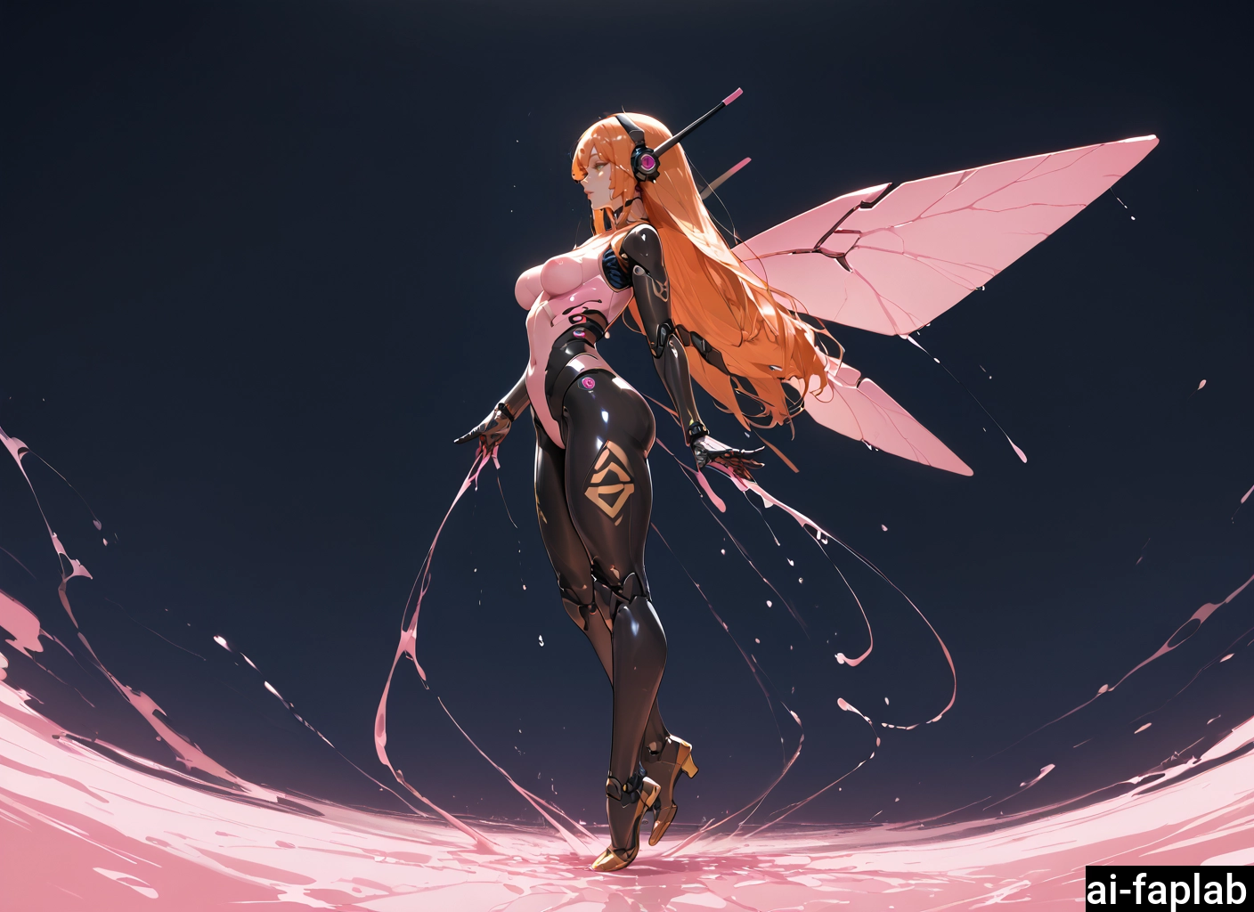 1girl, long hair, solo, breasts, wings, high heels · Yamete.gg