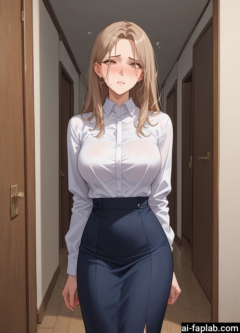 1girl, breasts, skirt, blush, jewelry, mole · Yamete.gg