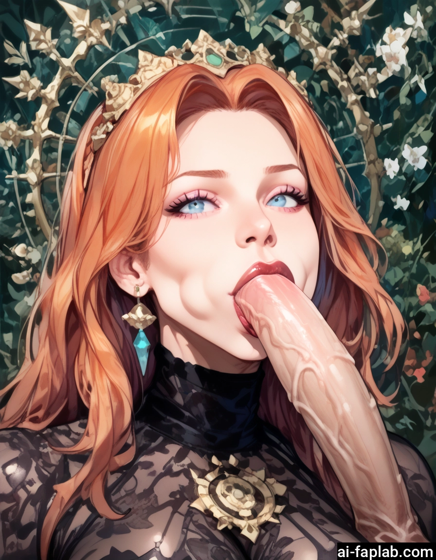 1girl, penis, oral, hetero, fellatio, jewelry
