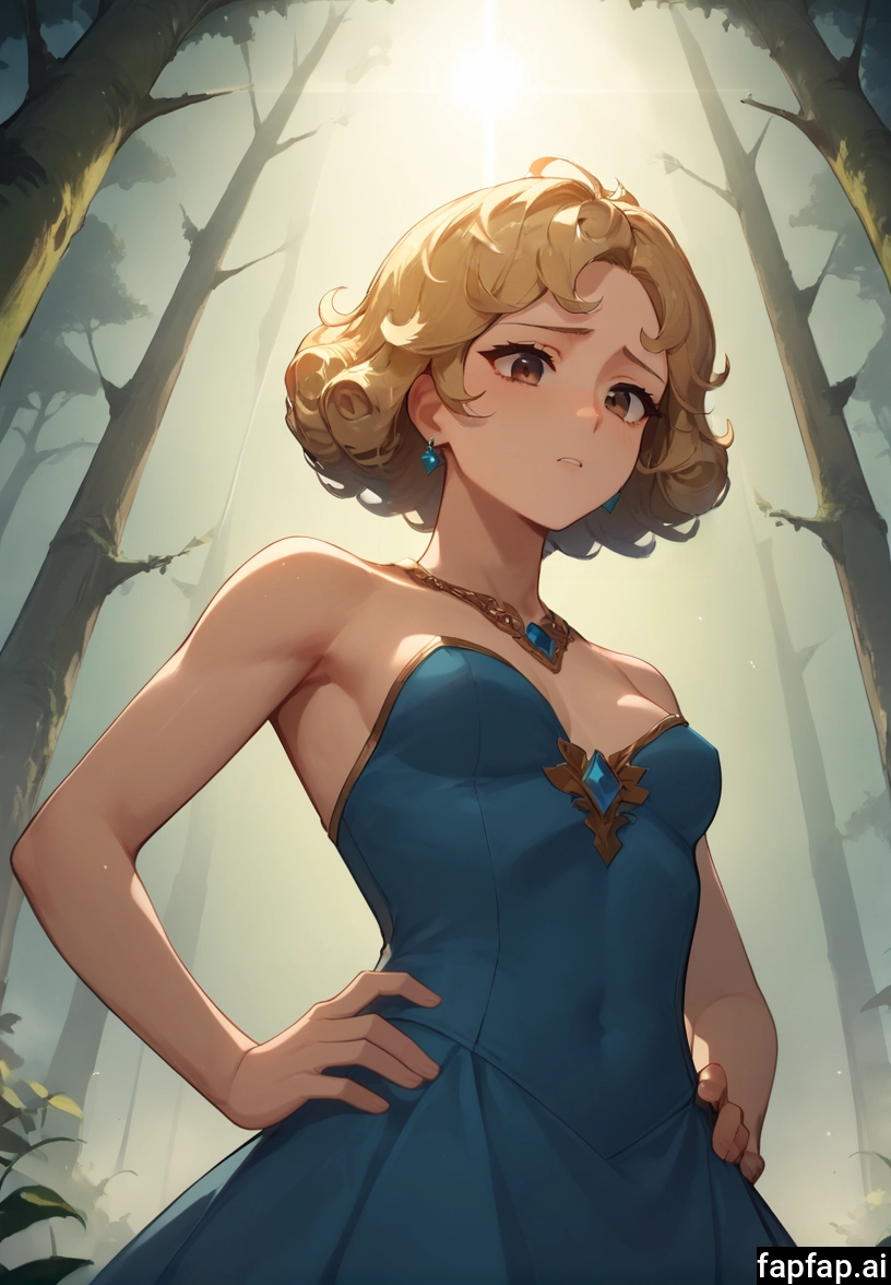 1girl, dress, solo, jewelry, breasts, blonde hair · Yamete.gg