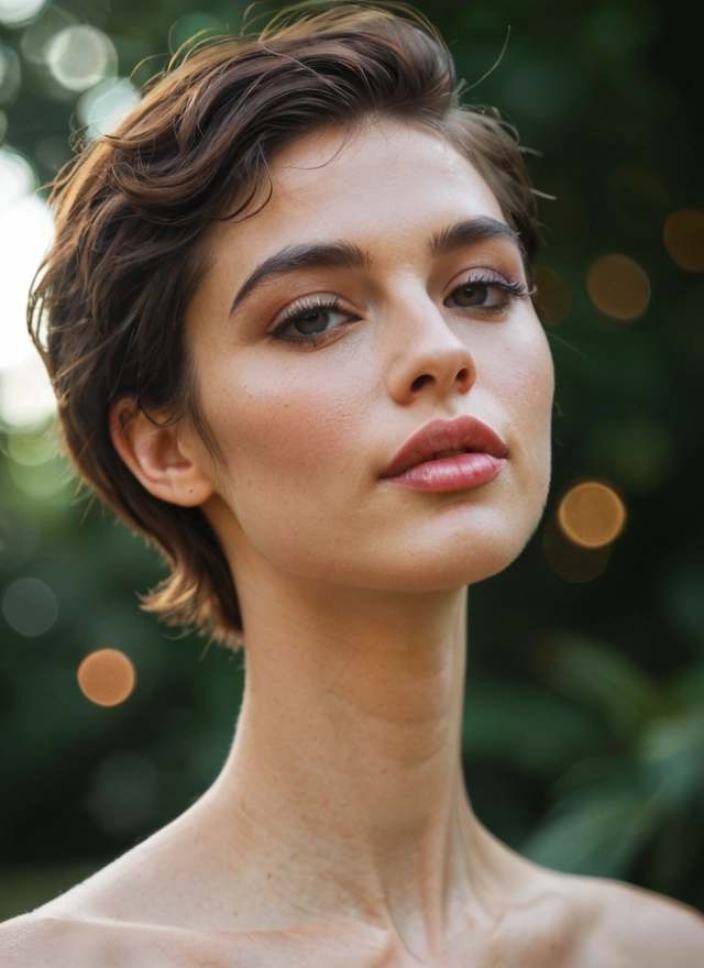 1girl, solo, short hair, realistic, looking at viewer, brown hair · Yamete.gg