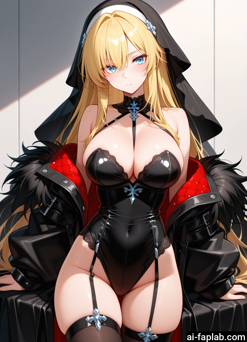 breasts, 1girl, blonde hair, long hair, solo, thighhighs · Yamete.gg